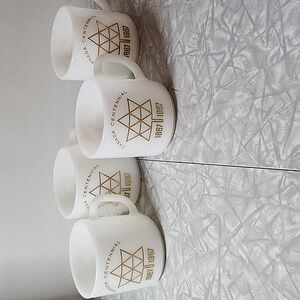 Set Of Four Federal Milk Glass Canada Centennial 1867 1967 Coffee Cups